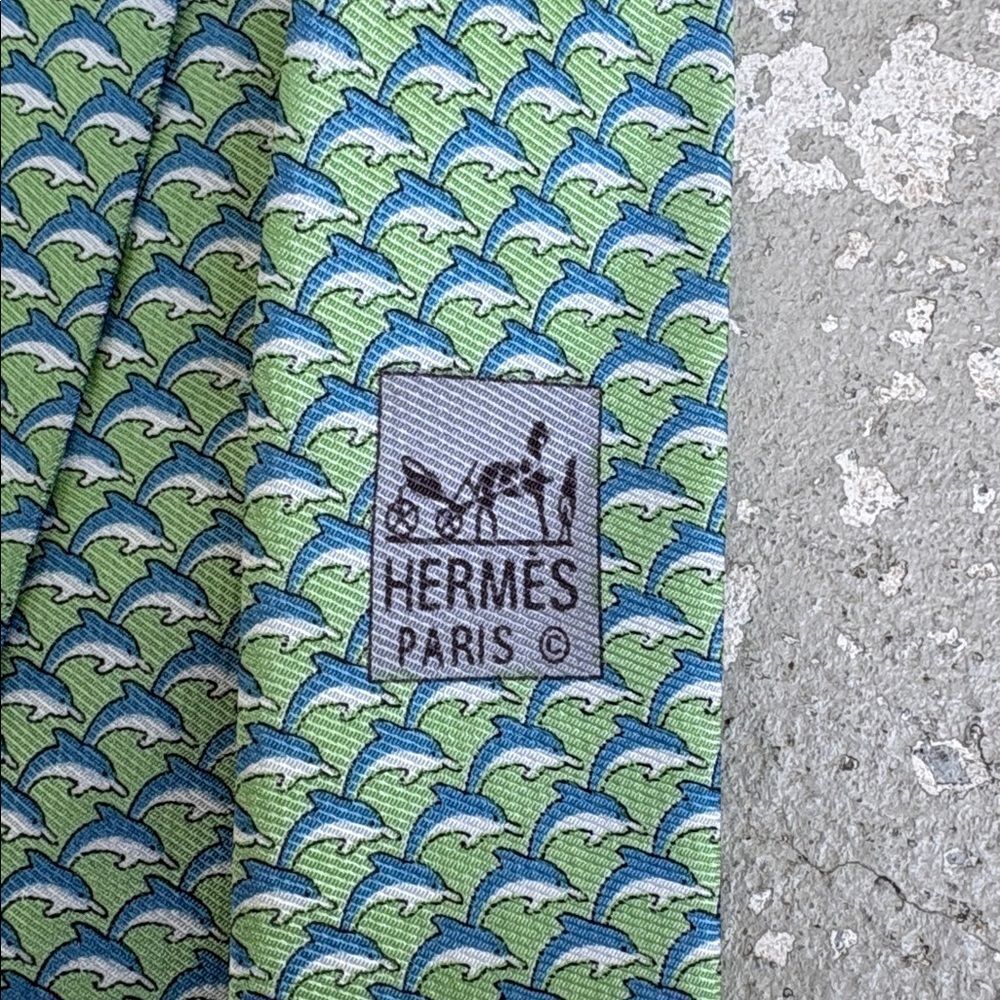 Hermes vintage dolphin tie - Picture 5 of 5